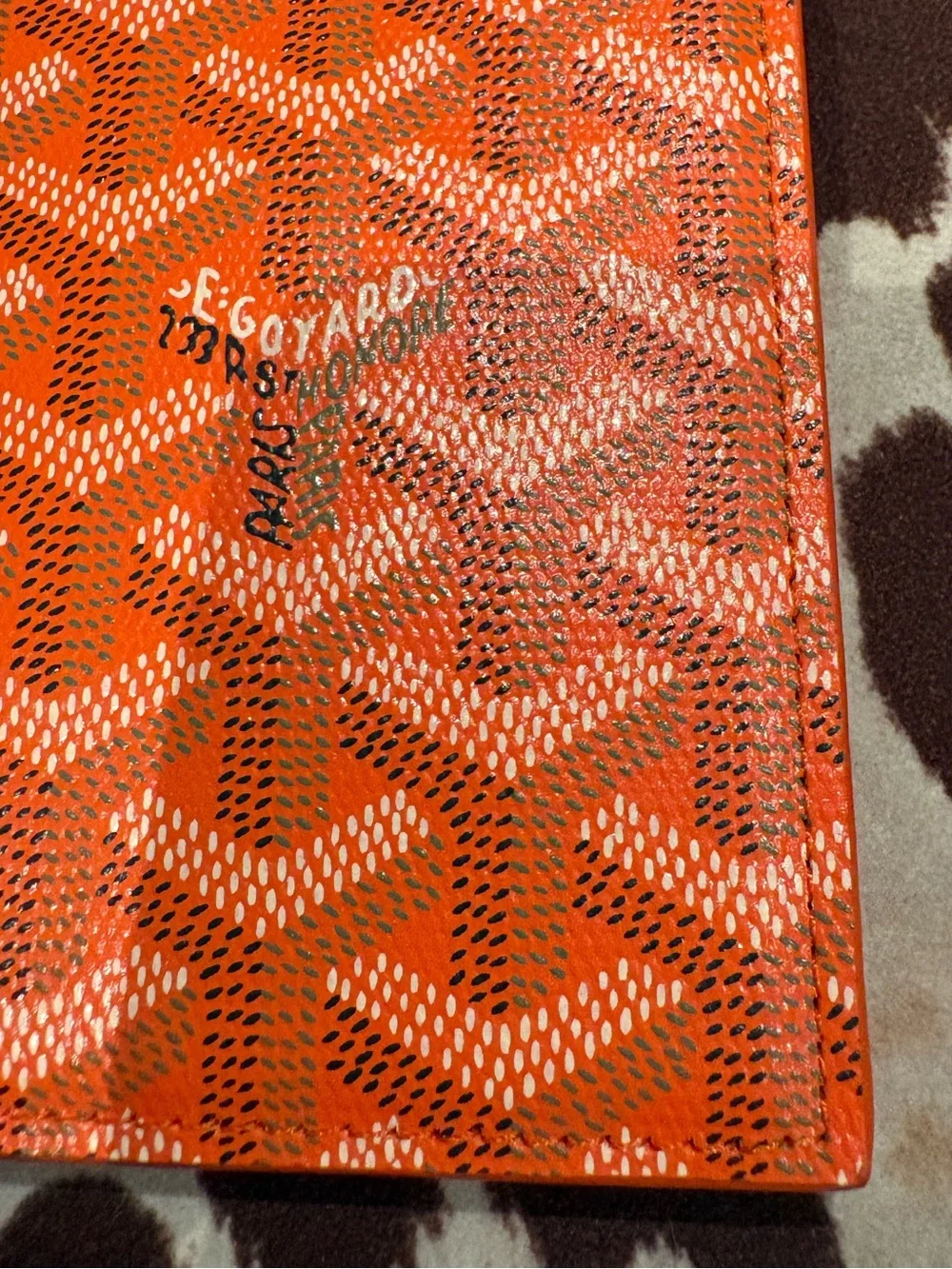 Goyard Orange Saint Sulpice Card Wallet / Slim Bifold Card Holder Made in France